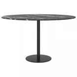 fekete edzett üveg asztallap márványdizájnnal Ø 70 x 0,8 cm