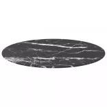 fekete edzett üveg asztallap márványdizájnnal Ø 70 x 0,8 cm