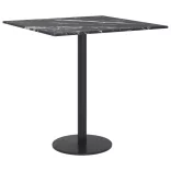 fekete edzett üveg asztallap márványdizájnnal 40 x 40 cm 6 mm