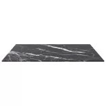 fekete edzett üveg asztallap márványdizájnnal 60 x 60 cm 6 mm