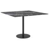 fekete edzett üveg asztallap márványdizájnnal 60 x 60 cm 6 mm