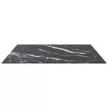 fekete edzett üveg asztallap márványdizájnnal 70 x 70 cm 6 mm