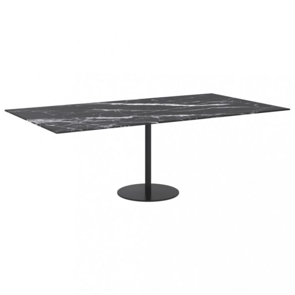 fekete edzett üveg asztallap márványdizájnnal 120 x 62 cm 8 mm