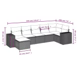 7 részes bézs polyrattan kerti ülőgarnitúra párnákkal