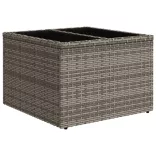 11 részes szürke polyrattan kerti ülőgarnitúra párnákkal
