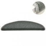 15 db sötétzöld félkör alakú lépcsőszőnyeg 56 x 17 x 3 cm