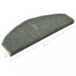 15 db sötétzöld, félkör alakú, nagy lépcsőszőnyeg 65 x 24 x 4 cm