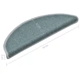 15 db lépcsőszőnyeg 56 x 17 x 3 cm tengerkék félkör alakú