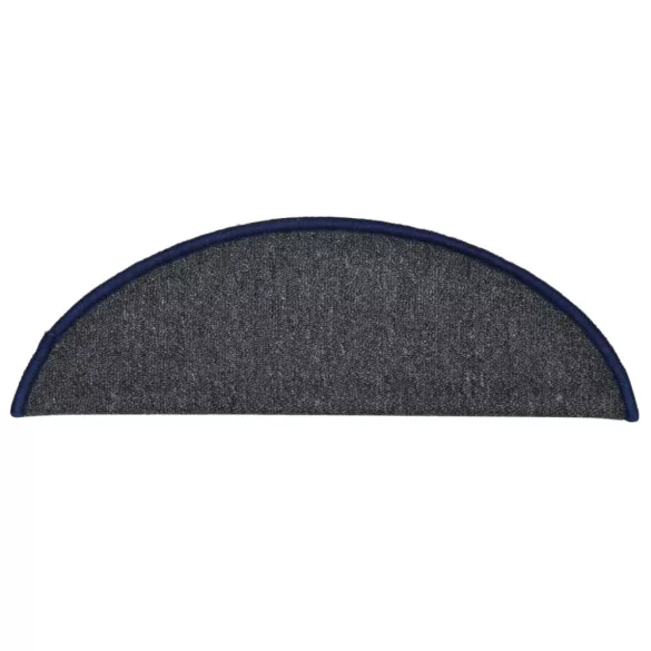 15 db sötétszürke és kék félkör alakú lépcsőszőnyeg 56 x 17 x 3 cm
