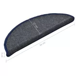 15 db sötétszürke és kék félkör alakú lépcsőszőnyeg 56 x 17 x 3 cm