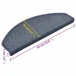 15 db sötétszürke és kék félkör alakú lépcsőszőnyegek, nagy, 65 x 24 x 4 cm