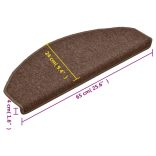 15 db barna, félkör alakú, nagy lépcsőszőnyeg 65 x 24 x 4 cm