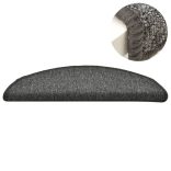 15 db sötétszürke félkör alakú lépcsőszőnyeg 56 x 17 x 3 cm