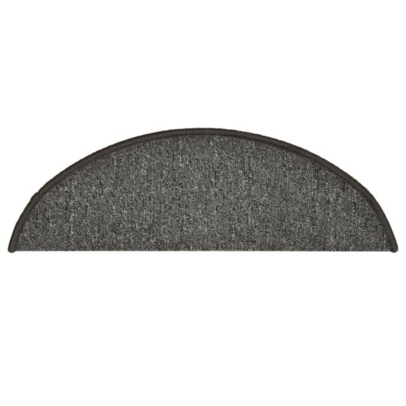 15 db sötétszürke félkör alakú lépcsőszőnyeg 56 x 17 x 3 cm