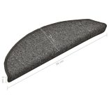 15 db sötétszürke félkör alakú lépcsőszőnyeg 56 x 17 x 3 cm