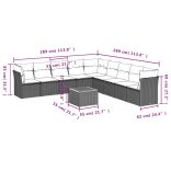 10 részes bézs polyrattan kerti ülőgarnitúra párnával