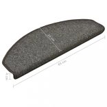 15 db sötétszürke, félkör alakú, nagy lépcsőszőnyeg 65 x 24 x 4 cm