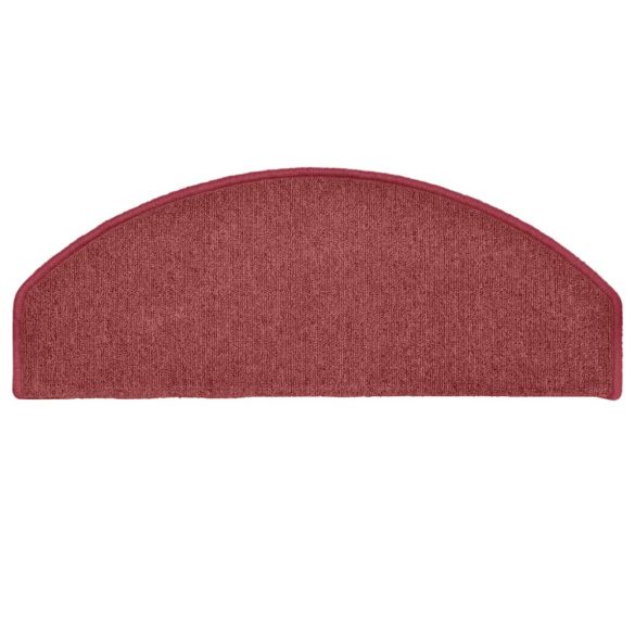 15 db-os bordó félkör alakú lépcsőszőnyegek, 65 x 24 x 4 cm, nagy