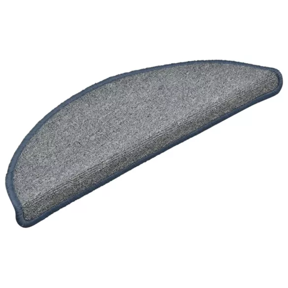 15 db világoskék és kék lépcsőszőnyeg, 56 x 17 x 3 cm, félkör alakú