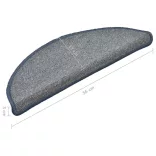 15 db világoskék és kék lépcsőszőnyeg, 56 x 17 x 3 cm, félkör alakú