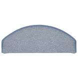 15 db világosszürke és kék félkör alakú lépcsőszőnyegek, nagy, 65 x 24 x 4 cm