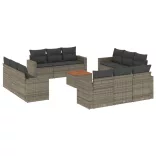 13 részes szürke polyrattan kerti ülőgarnitúra párnákkal