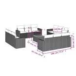 13 részes szürke polyrattan kerti ülőgarnitúra párnákkal