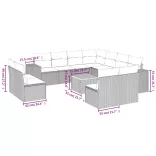 12 részes fekete polyrattan kerti ülőgarnitúra párnákkal