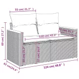 7 részes fekete polyrattan kerti ülőgarnitúra párnával