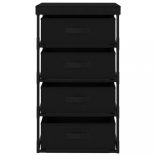 fekete acél tárolóállvány 4 szövetkosárral