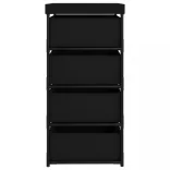 fekete acél tárolóállvány 4 szövetkosárral