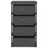 szürke acél tárolóállvány 4 szövetkosárral