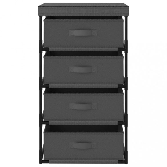 szürke acél tárolóállvány 4 szövetkosárral