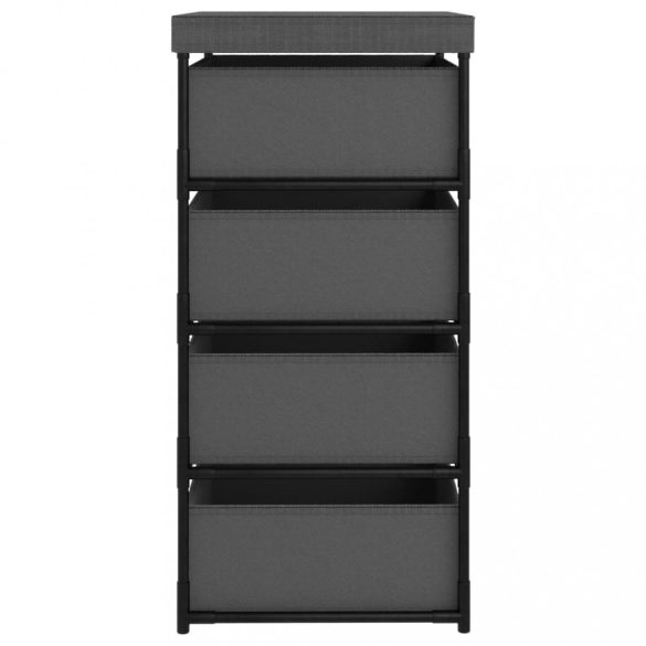 szürke acél tárolóállvány 4 szövetkosárral