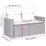 11 részes szürke polyrattan kerti ülőgarnitúra párnákkal