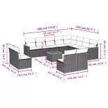13 részes szürke polyrattan kerti ülőgarnitúra párnákkal