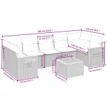 8 részes bézs polyrattan kerti ülőgarnitúra párnával