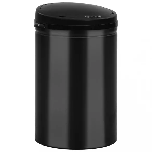 fekete automata érzékelős szénacél szemeteskuka 30 L