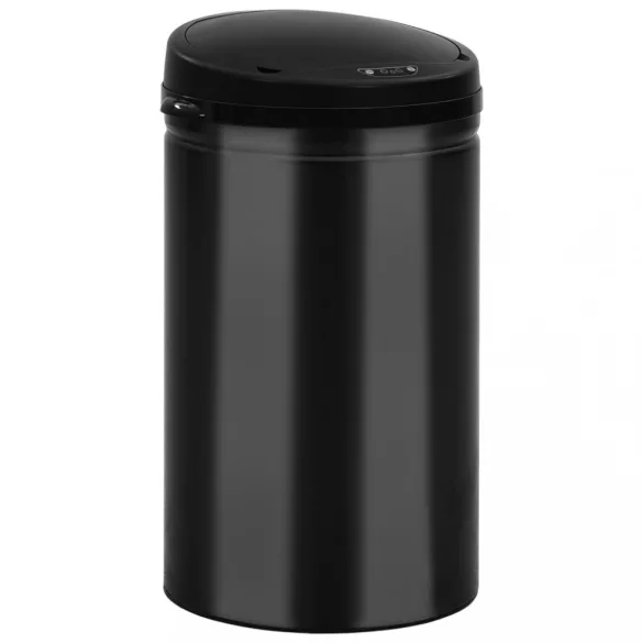 fekete automata érzékelős szénacél szemeteskuka 40 L