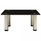 fekete edzett üveg TV-állvány 40 x 35 x 17 cm