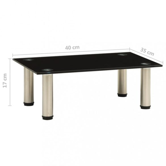 fekete edzett üveg TV-állvány 40 x 35 x 17 cm