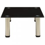 322761  TV Stand Black 60x35x17 cm Tempered Glass
