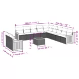 12 részes szürke polyrattan kerti ülőgarnitúra párnákkal