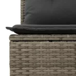 7 részes fekete polyrattan kerti ülőgarnitúra párnával