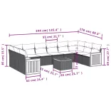 11 részes szürke polyrattan kerti ülőgarnitúra párnákkal