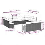 13 részes bézs polyrattan kerti ülőgarnitúra párnákkal