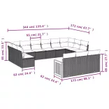 13 részes bézs polyrattan kerti ülőgarnitúra párnákkal