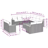 12 részes bézs polyrattan kerti ülőgarnitúra párnákkal