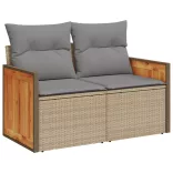 12 részes szürke polyrattan kerti ülőgarnitúra párnákkal