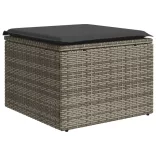 13 részes szürke polyrattan kerti ülőgarnitúra párnákkal
